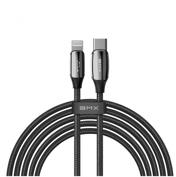 Baseus BMX Sequins MFI USB Typ C PD 18W / Lightning kabel 2,4 A 1,8 m - Svart (CATLLP-B01)