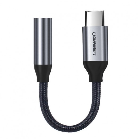 Ugreen 3,5 mm minikontakt till USB Type C-hörlursadapter 10cm - Grå (30632)