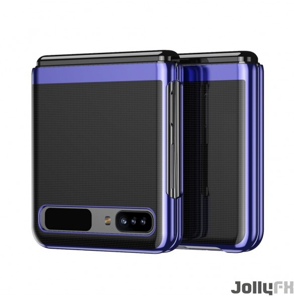 JollyFX Pläteringsfodral hårt fodral Galvaniseringsram Skal till Samsung Galaxy Z Flip - Blå