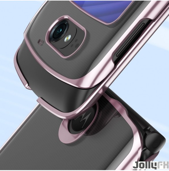 Svart och mycket snyggt skal Motorola Razr 5G.