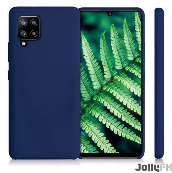 Blå och mycket snyggt skal Samsung Galaxy A42 5G.