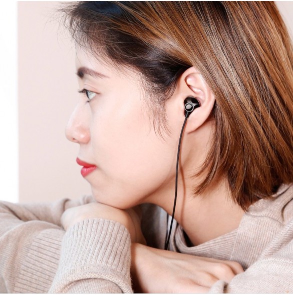 Baseus Encok H06 Lateral Earphones Earbuds Headphones with Remote Control (NGH06-01) - Svart