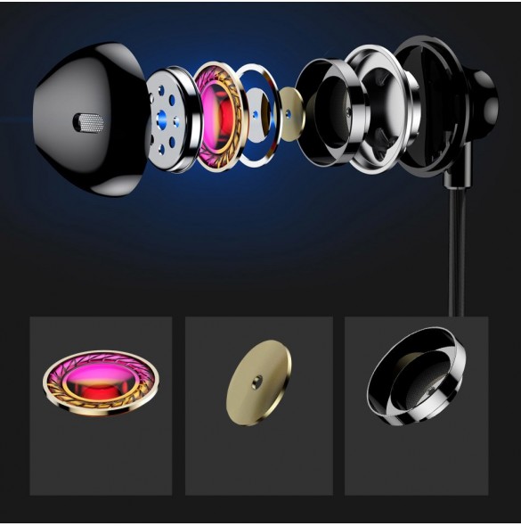 Baseus Encok H06 Lateral Earphones Earbuds Headphones with Remote Control (NGH06-01) - Svart
