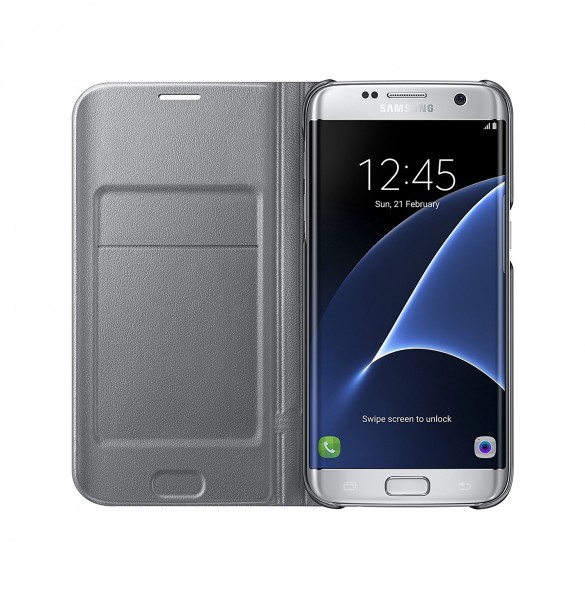 Samsung EF-NG935 LED View Cover vikbart fodral till Samsung Galaxy S7 Edge - Silver