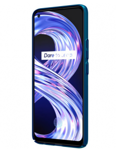 Påfågelblått och mycket snyggt omslag Realme 8/8 Pro.