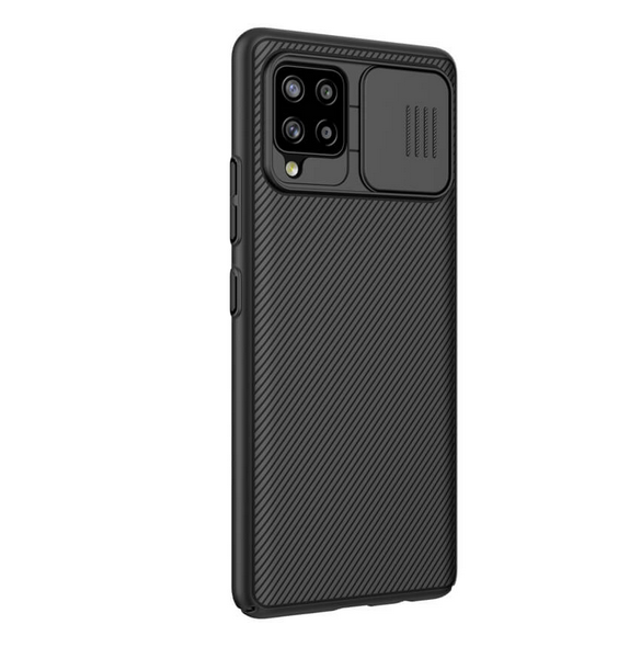 Svart och väldigt snyggt skal Samsung Galaxy A42 5G.