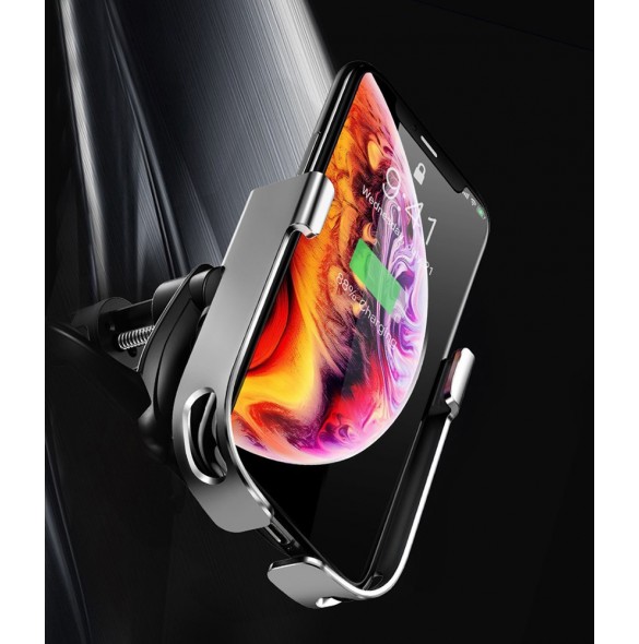 Baseus Rock Smart Vehicle Bracket Wireless Charger10W with Infrared -Black (WXHW01-01)