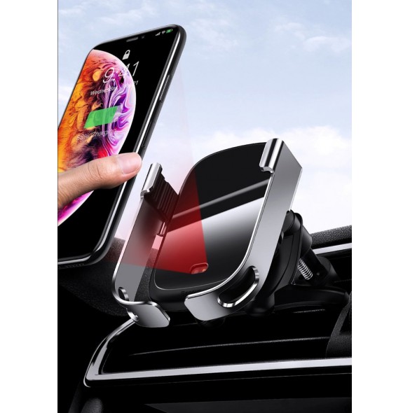 Baseus Rock Smart Vehicle Bracket Wireless Charger10W with Infrared -Black (WXHW01-01)