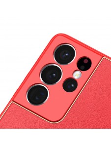 Rött och väldigt snyggt skal Samsung Galaxy S21 Ultra 5G.
