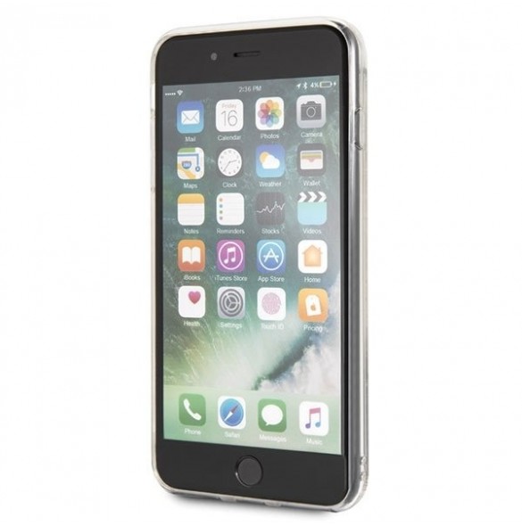 Karl Lagerfeld hårt fodral Liquid Glitter KLHCI8LROGO iPhone 7 Plus / 8 Plus - Guld Svart