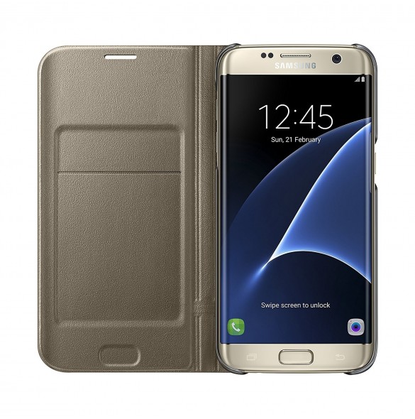 Samsung EF-NG935PFE LED View CoverPFE vikbart fodral till Samsung Galaxy S7 Edge - Guld