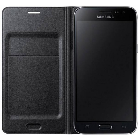 Samsung EF-WJ320PBEG Wallet Cover Bookcase med kortplats för Samsung Galaxy J3 2016 - Svart