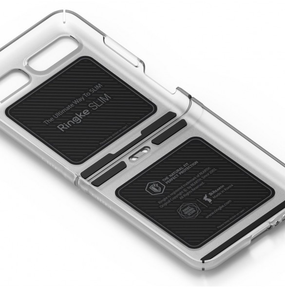 Ringke Folio Signature äkta läderfodral med lock och axelrem för Samsung Galaxy Z Flip - Grä(FOSG0004)
