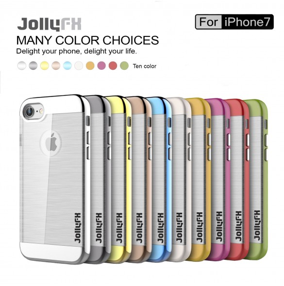 JollyFX TPU Väska Metal Design Dual Layer Armor Cover till iPhone 8, iPhone 7 - Svart