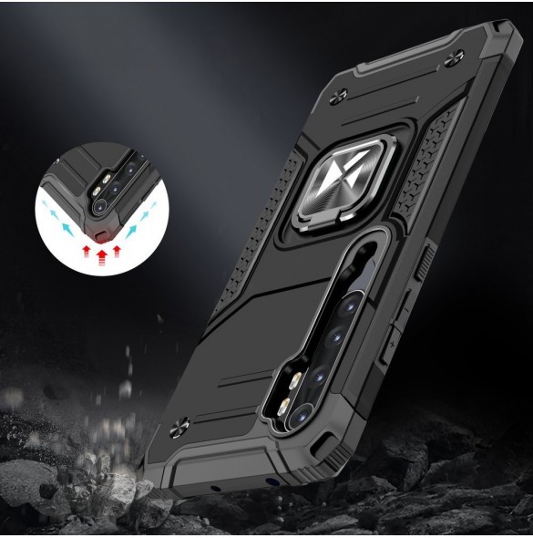 Wozinsky Ring Armor Case Kickstand Tough Robust Skal till Xiaomi Mi Note 10 / Mi Note 10 Pro / Mi CC9 Pro - Svart
