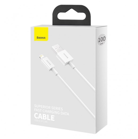 Baseus Superior Cable USB - Lightning 2,4A 1m - Vit (CALYS-A02)
