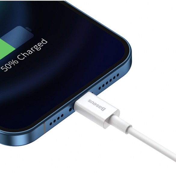 Baseus Superior Cable USB - Lightning 2,4A 1m - Vit (CALYS-A02)