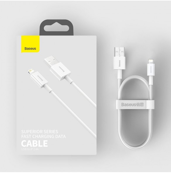 Baseus Superior Cable USB - Lightning 2,4A 1m - Vit (CALYS-A02)