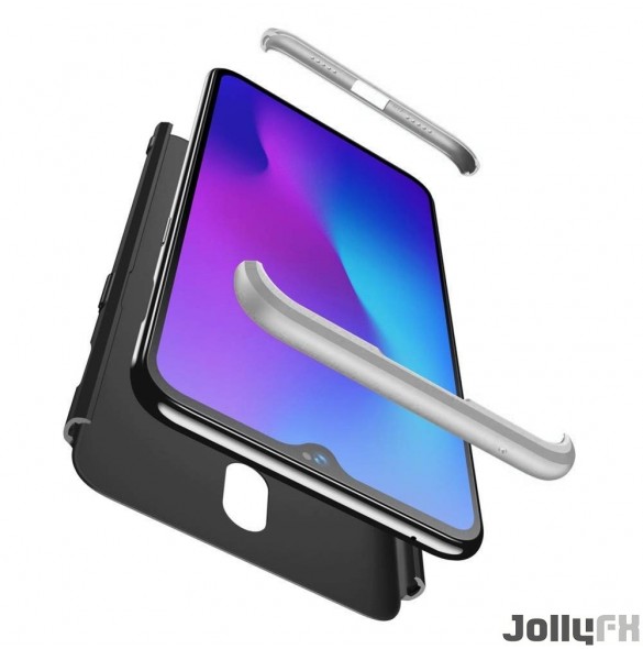 Svart-silver och väldigt snyggt skydd till OnePlus 6T.
