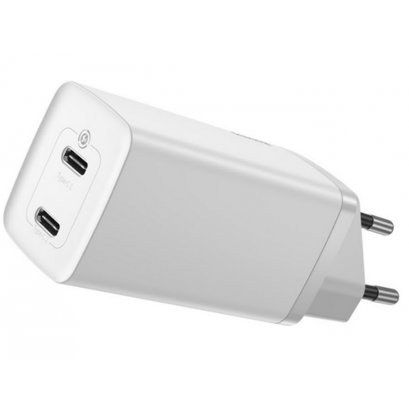 Typ-C1+Typ-C2 total effekt: 45W+18W eller 18W+45W eller 30W+30W