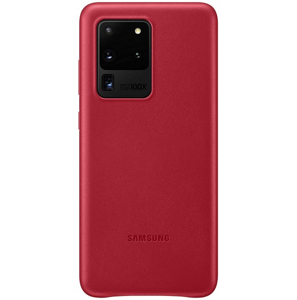 Samsung EF-VG988LRE läderfodral äkta läder väska till Samsung Galaxy S20 Ultra - Röd
