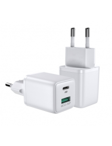 - ingång 100-240V 50 / 60Hz 0,8A
- USB-C-utgång 5V / 3A, 9V / 3A, 12V / 2.5A, 15V / 2A, 20V / 1.5A