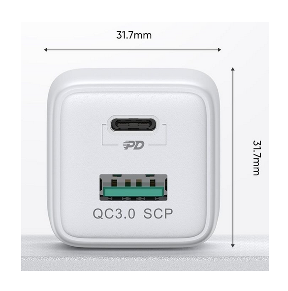 - USB -utgång 5V / 4.5A, 9V / 2A, 12V / 1.5A
- total effekt 5V / 3A