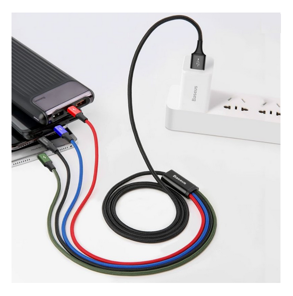 - Lämplig för Micro + Lightning + 2xType-C-gränssnittsenheter