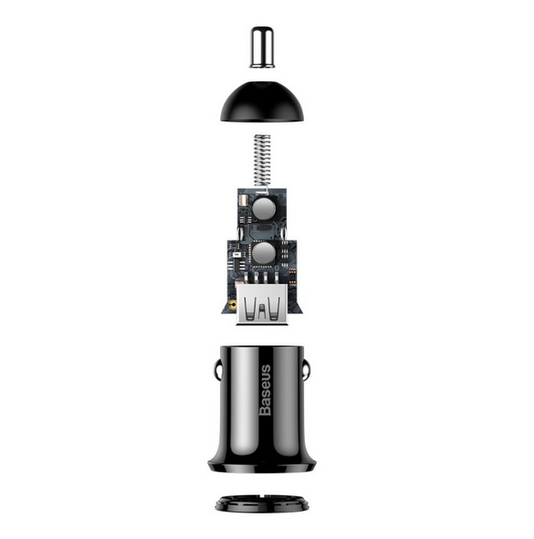 Baseus CCALLP-01 Grain Pro Billaddare Dual USB 4.8A - Svart
