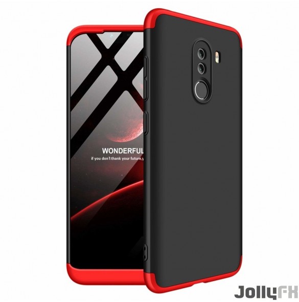 Svart-rött och väldigt snyggt skydd för Xiaomi Pocophone F1.
