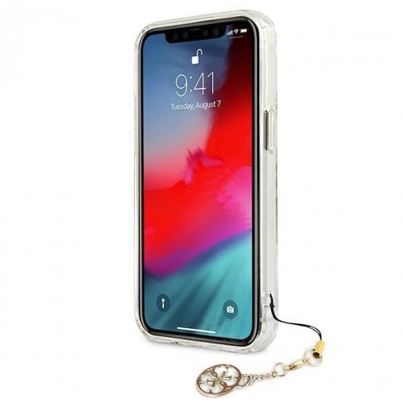 Med detta skal kommer du att vara lugn för iPhone 13 Mini och väldigt snyggt skydd från Guess.