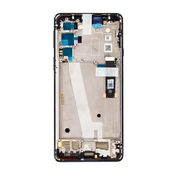 Motorola Edge 20 LCD-skärm + Touch Unit + Front Cover - Grå (Service Pack)