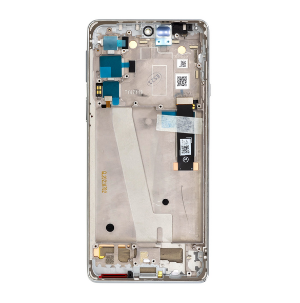Motorola Edge 20 LCD-skärm + Touch Unit + Front Cover - Vit (Service Pack)