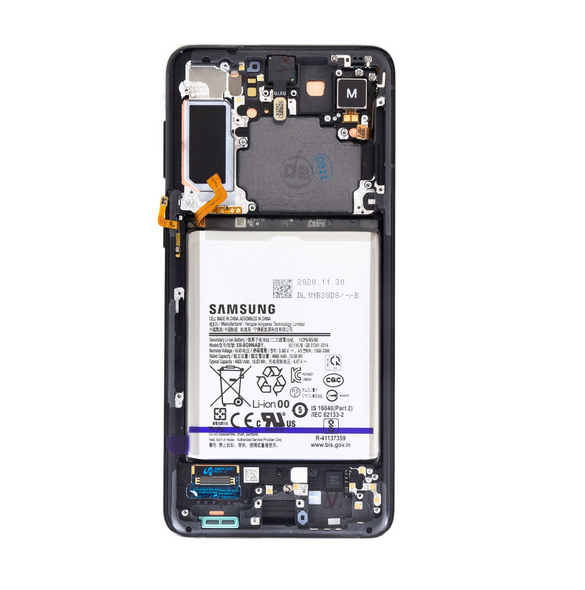 LCD-skärm + Touch Unit + Batteri Samsung Galaxy S21 Plus - Fantomsvart (Service Pack)