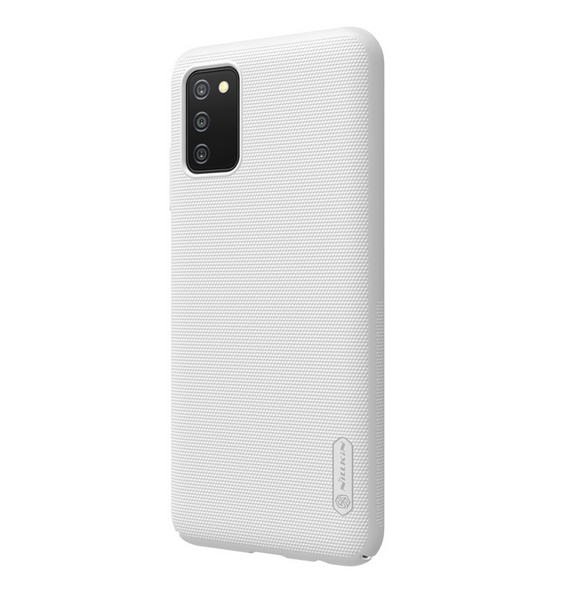 Vitt och väldigt stilrent skal Samsung Galaxy A03s.