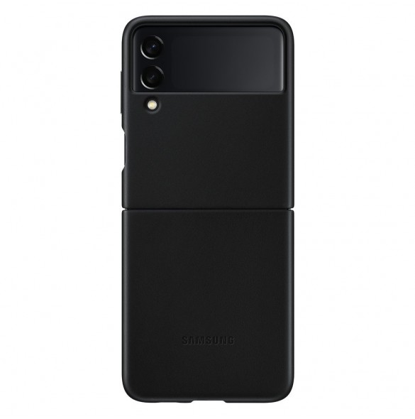 Samsung Leather Cover-fodral till Samsung Galaxy Z Flip 3 - Svart (EF-VF711LBEGWW)