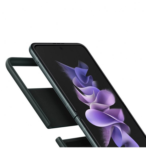 Samsung Leather Cover-fodral till Samsung Galaxy Z Flip 3 - Svart (EF-VF711LBEGWW)