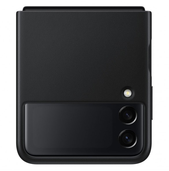 Samsung Leather Cover-fodral till Samsung Galaxy Z Flip 3 - Svart (EF-VF711LBEGWW)