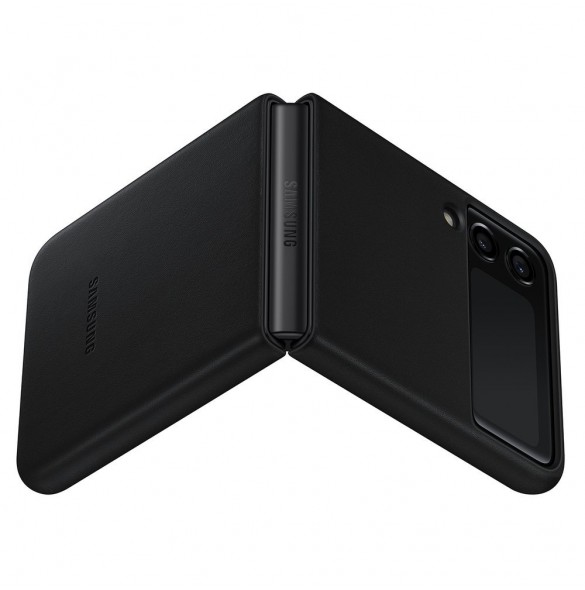 Samsung Leather Cover-fodral till Samsung Galaxy Z Flip 3 - Svart (EF-VF711LBEGWW)