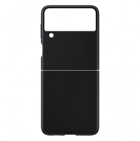 Samsung Leather Cover-fodral till Samsung Galaxy Z Flip 3 - Svart (EF-VF711LBEGWW)