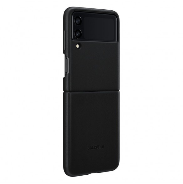 Samsung Leather Cover-fodral till Samsung Galaxy Z Flip 3 - Svart (EF-VF711LBEGWW)