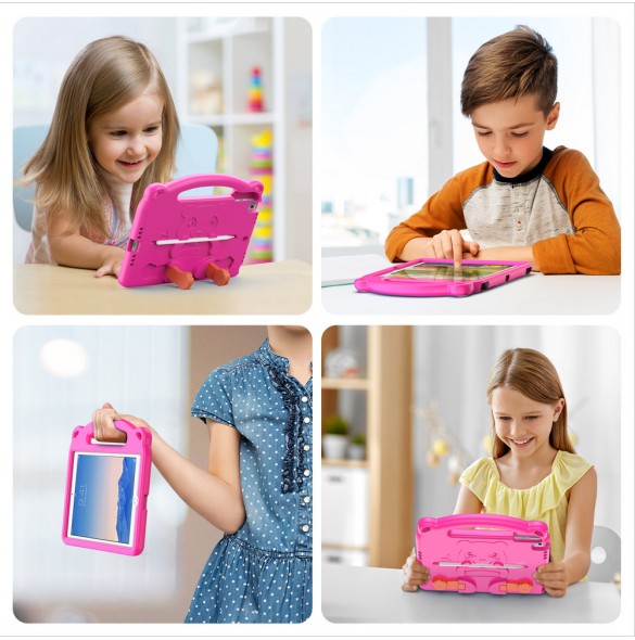 Dux Ducis Panda kids safe soft tablet case for iPad 9.7'' 2018 / iPad 9.7'' 2017 with a holder for stylus pen - Rosa
