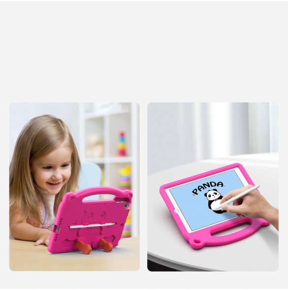 Dux Ducis Panda kids safe soft tablet case for iPad 9.7'' 2018 / iPad 9.7'' 2017 with a holder for stylus pen - Rosa