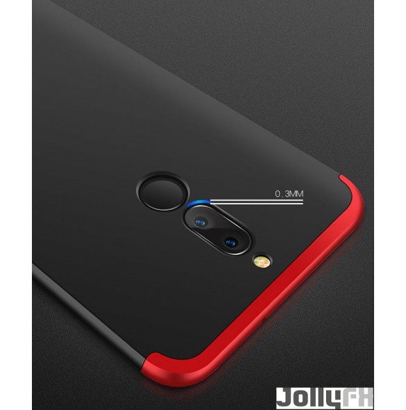 Svart-rött och väldigt snyggt skydd för Huawei Mate 10 Lite.