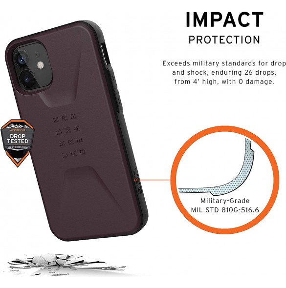 UAG iPhone 12 Mini, Civilian Cover, Aubergine (11234D114949)
