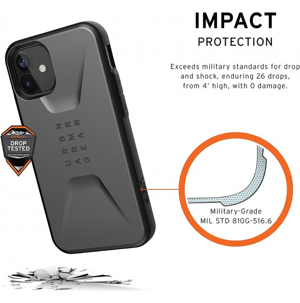UAG iPhone 12 Mini, Civilian Cover, Silver (11234D113333)