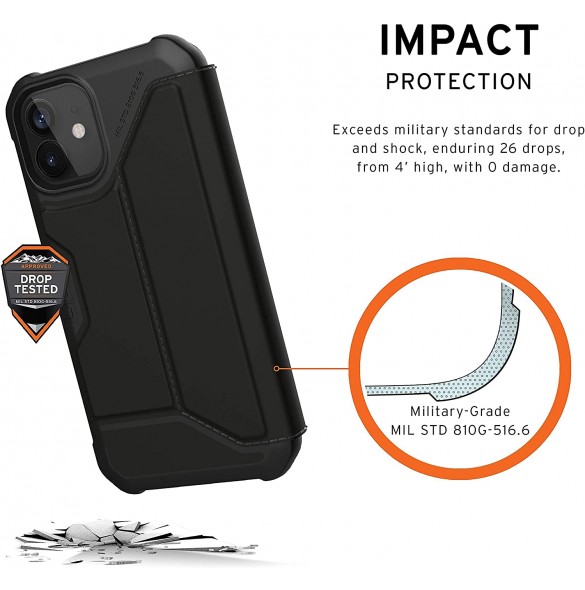 UAG iPhone 12 Mini, Metropolis Wallet, PU, Svart (112346113840)