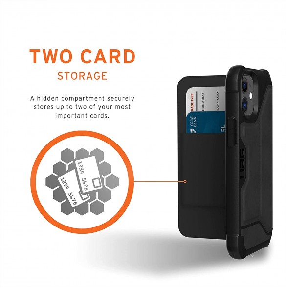 UAG iPhone 12 Mini, Metropolis Wallet Läder, Svart (112346118340)