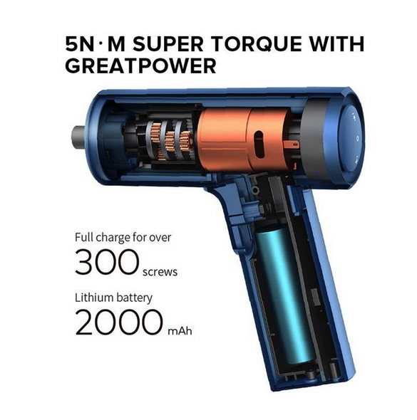 - Spänning: 3,6V
- Bits: C6,3 x 50 mm
- Hastighet: 200 rpm
- Vridmoment: 5Nm