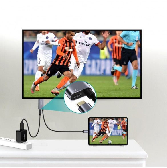 Kontakter: HDMI 2.0 4K @ 60Hz, USB Typ C 3.1 (Thunderbolt 3) PD 60W